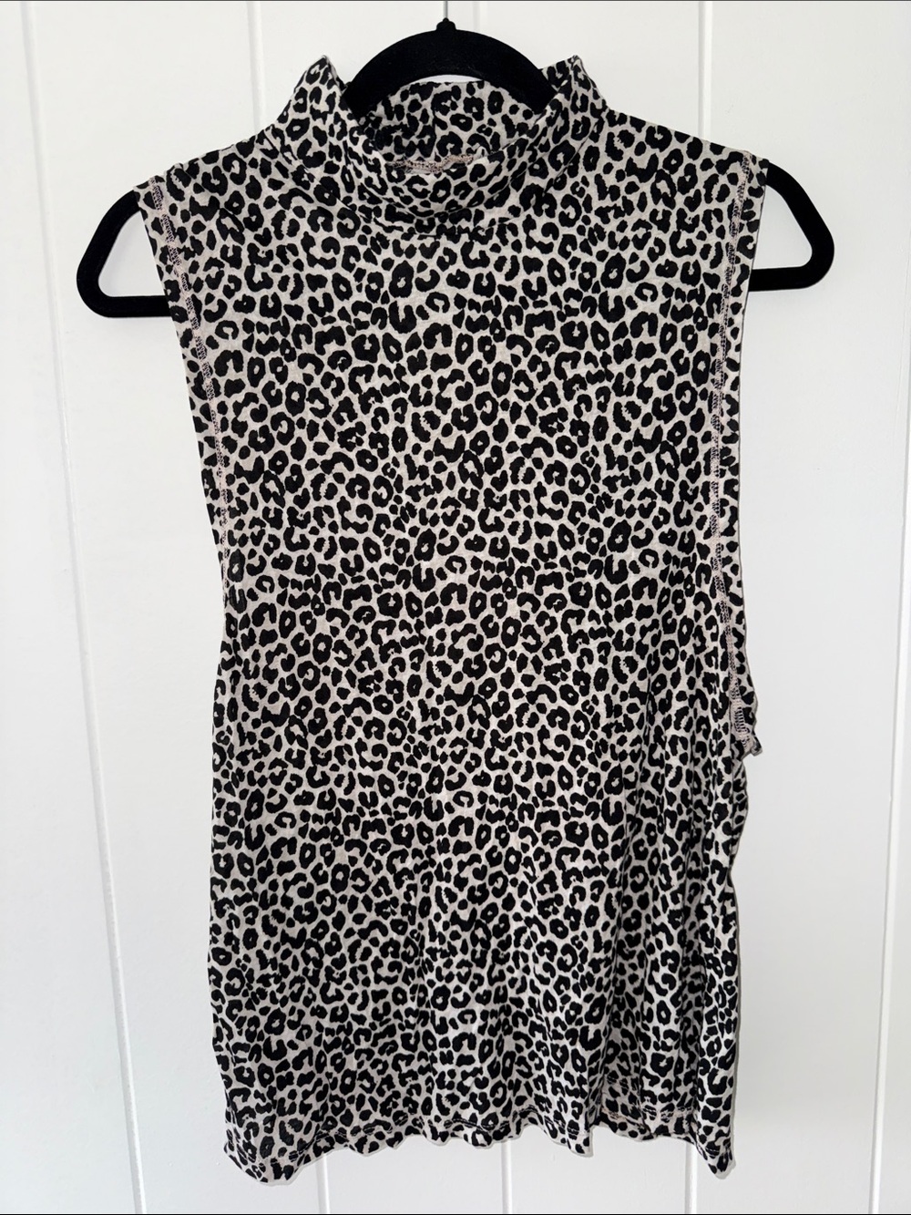 acacia swimwear Black & Cream Leopard Mock Neck Tank